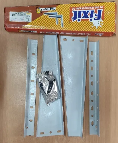 Fixit AC outdoor unit bracket, parts unpacked below the box