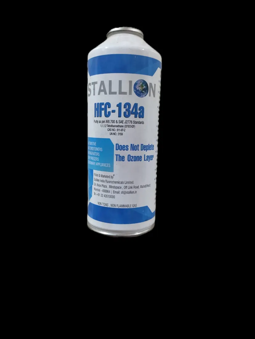 Stallion R-134a refrigerant can stocked by Shree Suswani Refrigeration in Secunderabad